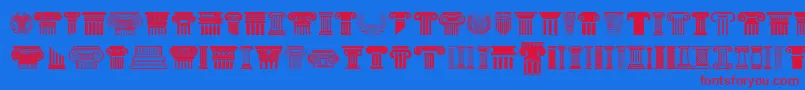 Greek Column Font – Red Fonts on Blue Background