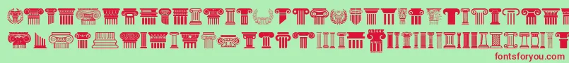 Greek Column Font – Red Fonts on Green Background