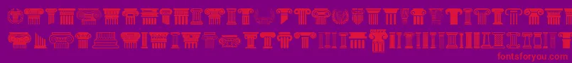 Greek Column-Schriftart – Rote Schriften auf violettem Hintergrund