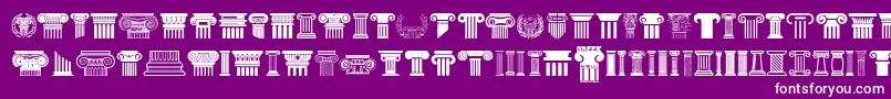 Greek Column Font – White Fonts on Purple Background