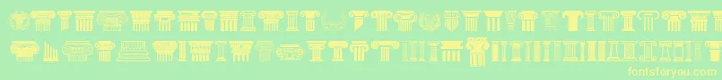 Greek Column Font – Yellow Fonts on Green Background