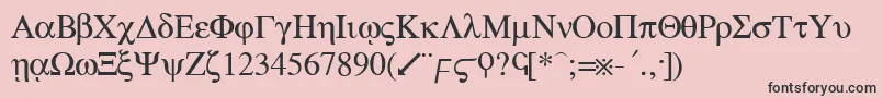 フォントgreek – ピンクの背景に黒い文字