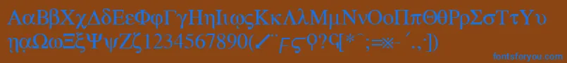 greek Font – Blue Fonts on Brown Background