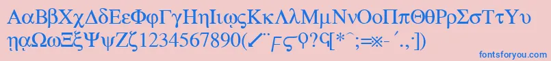 greek Font – Blue Fonts on Pink Background