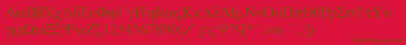 greek Font – Brown Fonts on Red Background