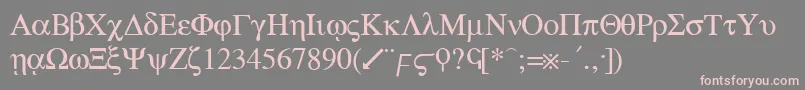 Fonte greek – fontes rosa em um fundo cinza