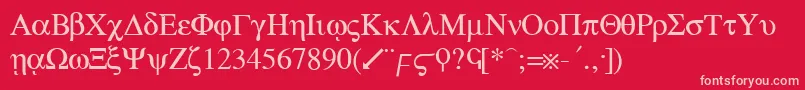 greek Font – Pink Fonts on Red Background