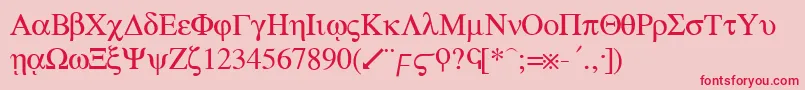 fuente greek – Fuentes Rojas Sobre Fondo Rosa