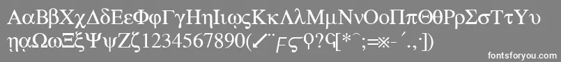 フォントgreek – 灰色の背景に白い文字