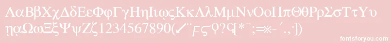 greek Font – White Fonts on Pink Background