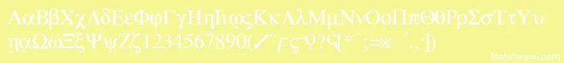 greek Font – White Fonts on Yellow Background