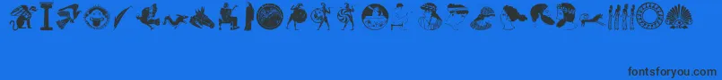 greek1 Font – Black Fonts on Blue Background