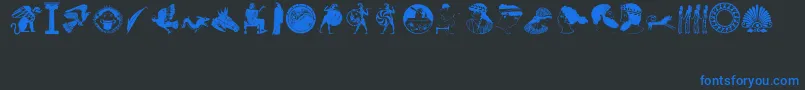 greek1 Font – Blue Fonts on Black Background