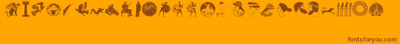 greek1 Font – Brown Fonts on Orange Background