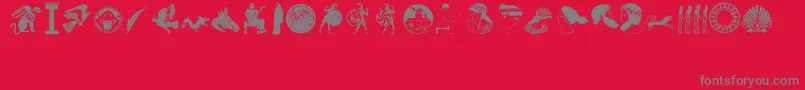 greek1 Font – Gray Fonts on Red Background