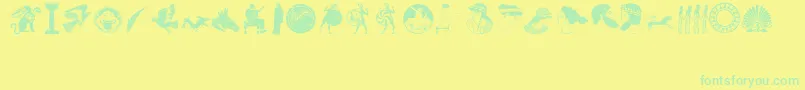 greek1 Font – Green Fonts on Yellow Background