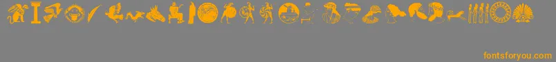 greek1 Font – Orange Fonts on Gray Background