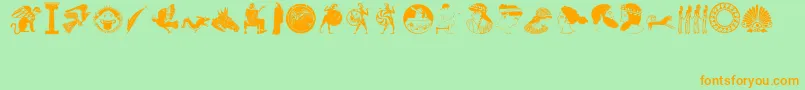 greek1 Font – Orange Fonts on Green Background