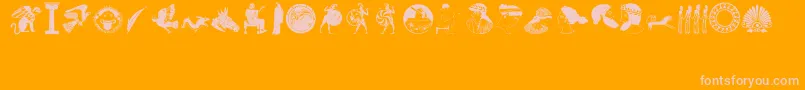greek1 Font – Pink Fonts on Orange Background