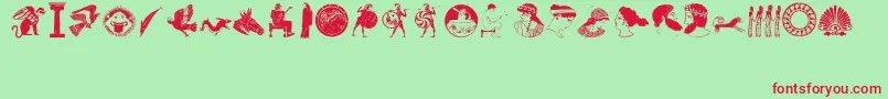 フォントgreek1 – 赤い文字の緑の背景