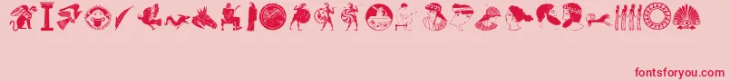 greek1 Font – Red Fonts on Pink Background