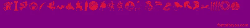 greek1 Font – Red Fonts on Purple Background