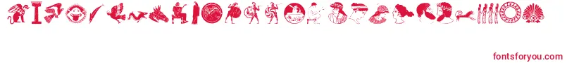 greek1 Font – Red Fonts on White Background