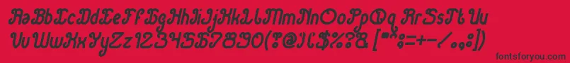 Green Avocado Bold Italic Font – Black Fonts on Red Background