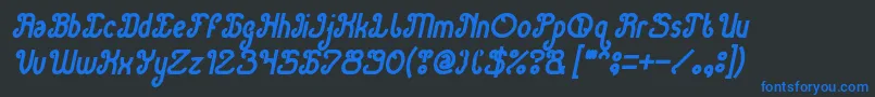 Green Avocado Bold Italic Font – Blue Fonts on Black Background