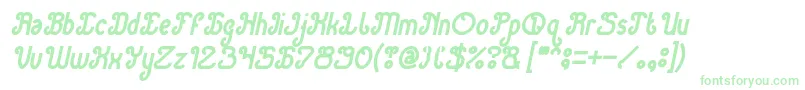 フォントGreen Avocado Bold Italic – 白い背景に緑のフォント