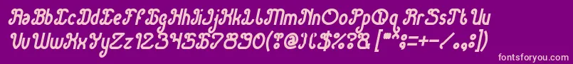 Fonte Green Avocado Bold Italic – fontes rosa em um fundo violeta