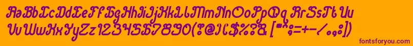 Green Avocado Bold Italic Font – Purple Fonts on Orange Background