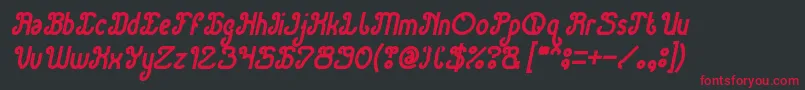 フォントGreen Avocado Bold Italic – 黒い背景に赤い文字
