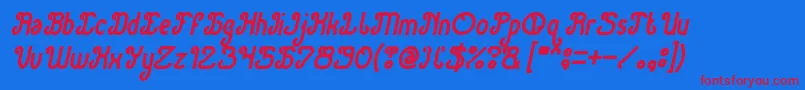 Green Avocado Bold Italic Font – Red Fonts on Blue Background