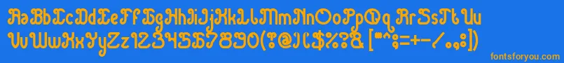 Green Avocado Bold Font – Orange Fonts on Blue Background