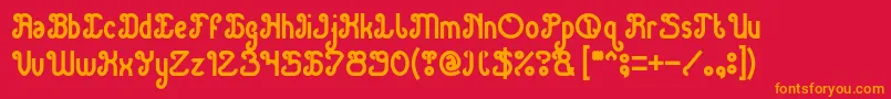 Green Avocado Bold-Schriftart – Orangefarbene Schriften auf rotem Hintergrund