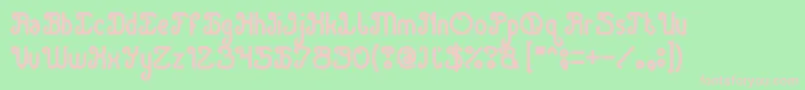 フォントGreen Avocado Bold – 緑の背景にピンクのフォント
