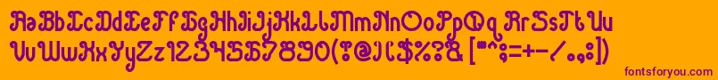 Green Avocado Bold Font – Purple Fonts on Orange Background
