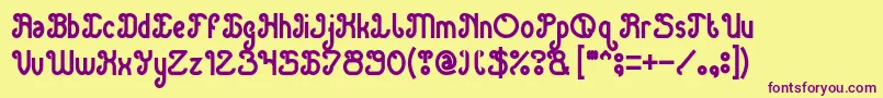 Green Avocado Bold-Schriftart – Violette Schriften auf gelbem Hintergrund