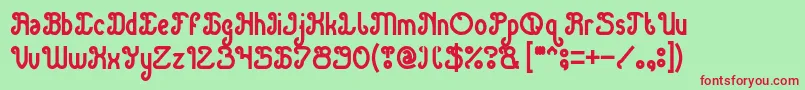 フォントGreen Avocado Bold – 赤い文字の緑の背景