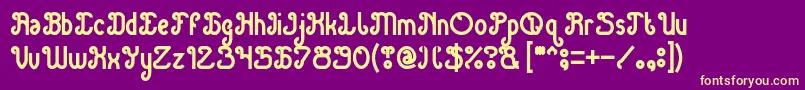 Green Avocado Bold Font – Yellow Fonts on Purple Background