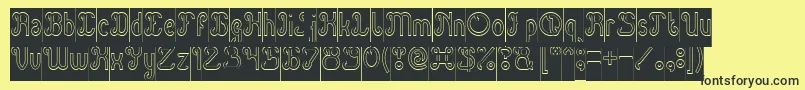 Green Avocado Hollow Inverse Font – Black Fonts on Yellow Background