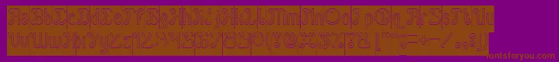 Green Avocado Hollow Inverse Font – Brown Fonts on Purple Background