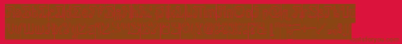 Green Avocado Hollow Inverse-Schriftart – Braune Schriften auf rotem Hintergrund