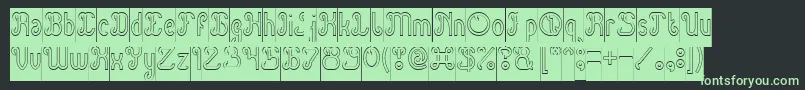 Green Avocado Hollow Inverse Font – Green Fonts on Black Background