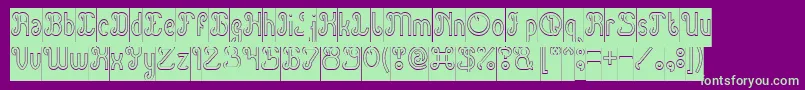 Green Avocado Hollow Inverse Font – Green Fonts on Purple Background