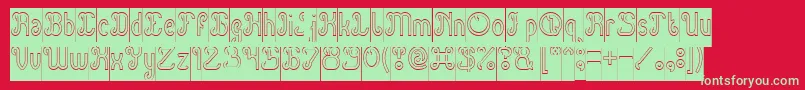 Green Avocado Hollow Inverse Font – Green Fonts on Red Background