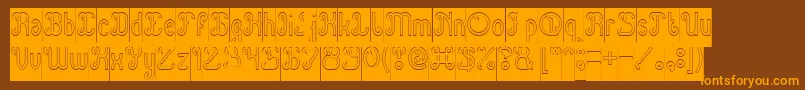 Шрифт Green Avocado Hollow Inverse – оранжевые шрифты на коричневом фоне