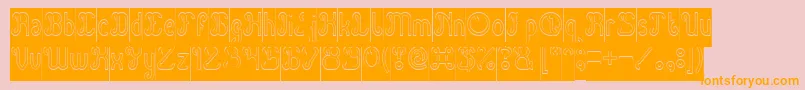 Green Avocado Hollow Inverse Font – Orange Fonts on Pink Background