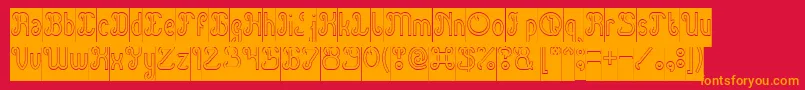 Green Avocado Hollow Inverse Font – Orange Fonts on Red Background